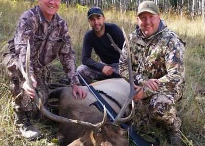 hunter and his Elk with their guides